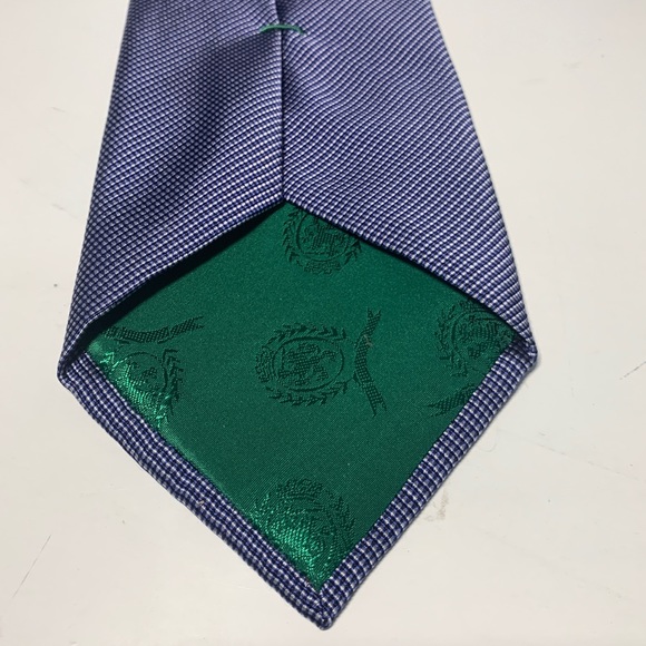 Tommy Hilfiger mens premium navy/silver tie - Picture 4 of 5